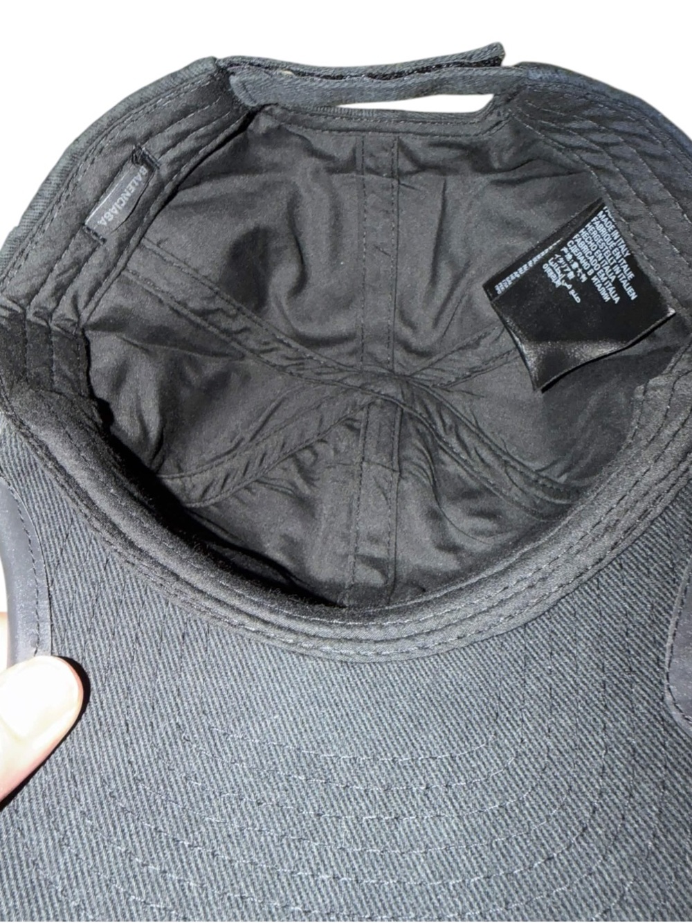 Balenciaga DIY Metal Outline Black Logo Cap with Distressed Brim - Picture 2 of 2